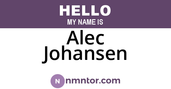 Alec Johansen