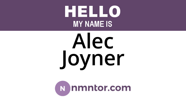 Alec Joyner