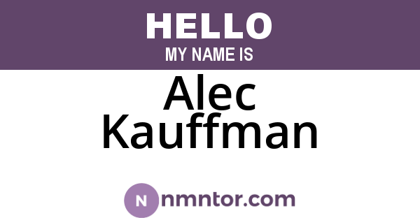Alec Kauffman