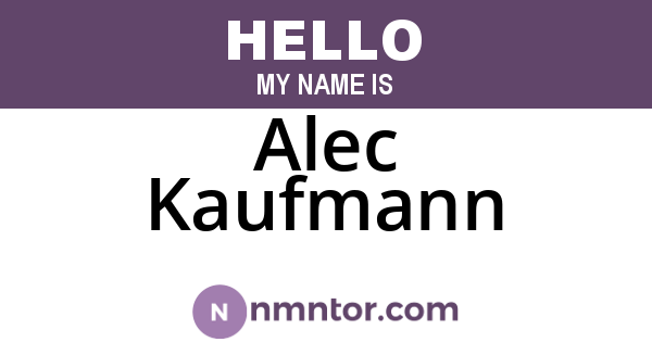 Alec Kaufmann