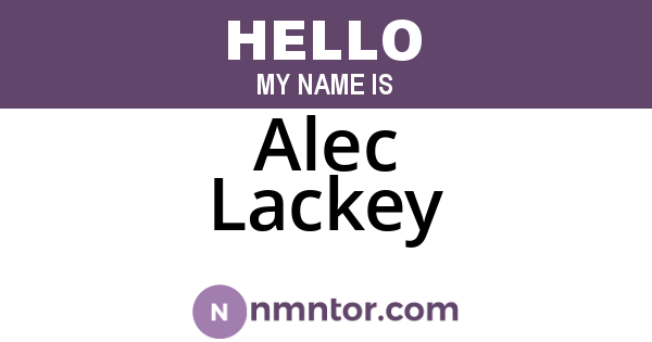 Alec Lackey