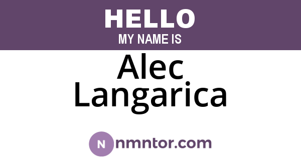Alec Langarica