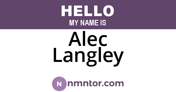 Alec Langley