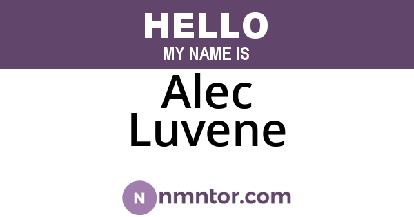 Alec Luvene