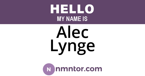 Alec Lynge