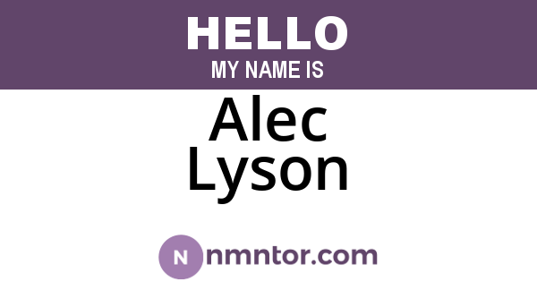 Alec Lyson