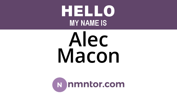 Alec Macon