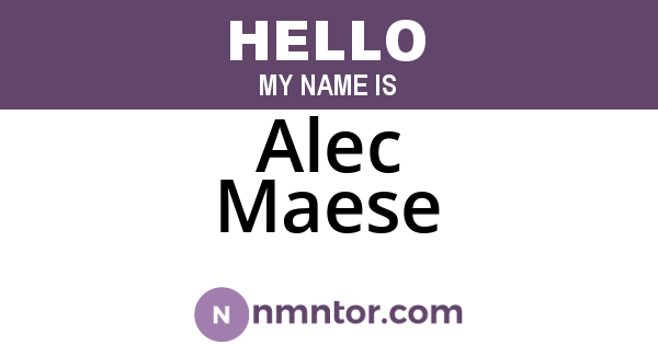 Alec Maese