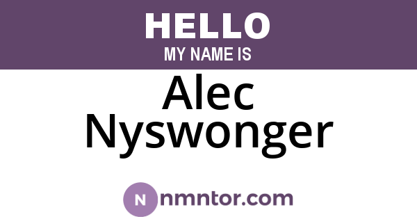 Alec Nyswonger