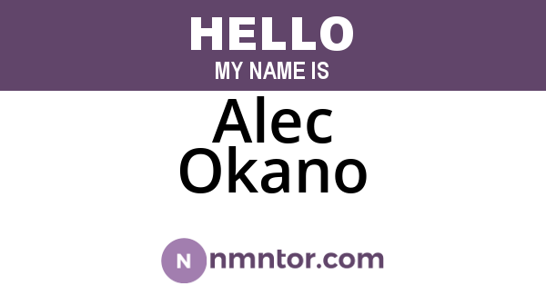 Alec Okano