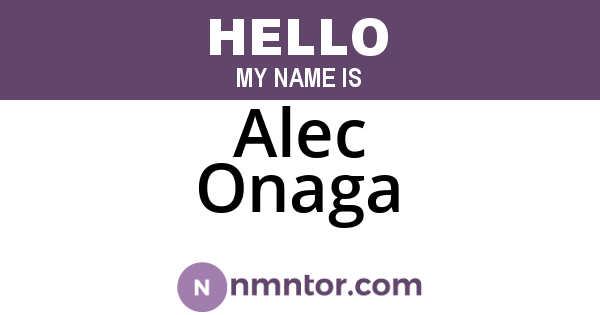 Alec Onaga