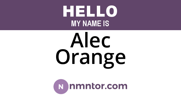 Alec Orange