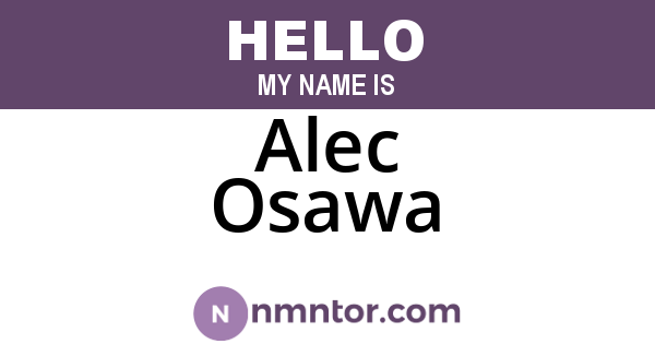 Alec Osawa