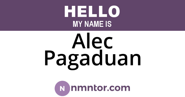 Alec Pagaduan