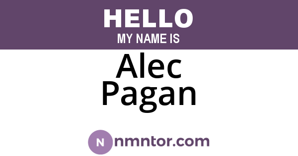 Alec Pagan