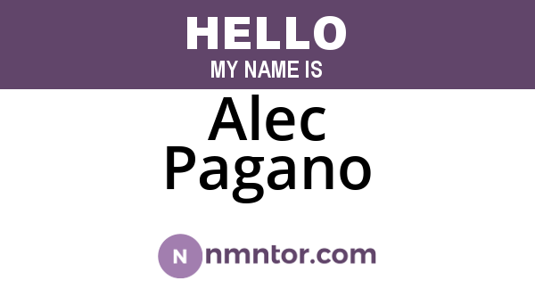 Alec Pagano