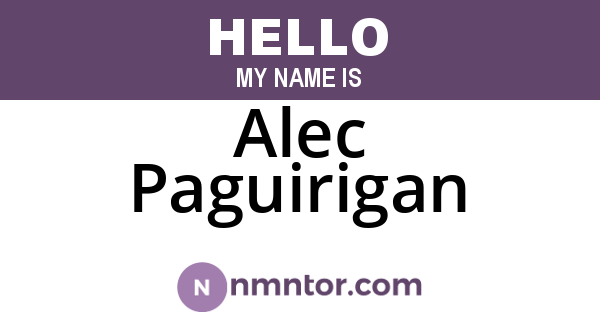 Alec Paguirigan