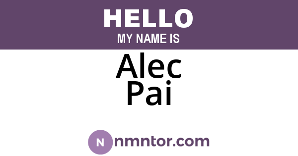 Alec Pai