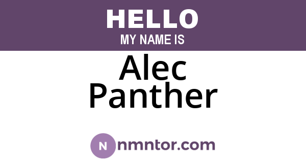 Alec Panther