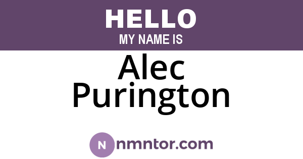 Alec Purington