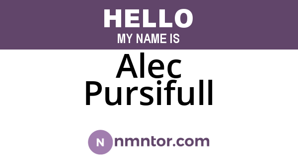 Alec Pursifull