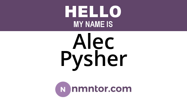 Alec Pysher