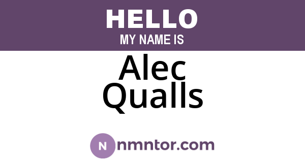Alec Qualls