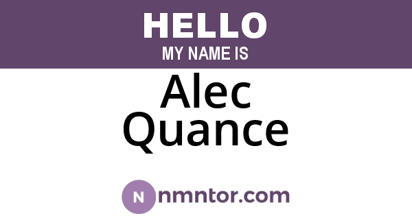 Alec Quance