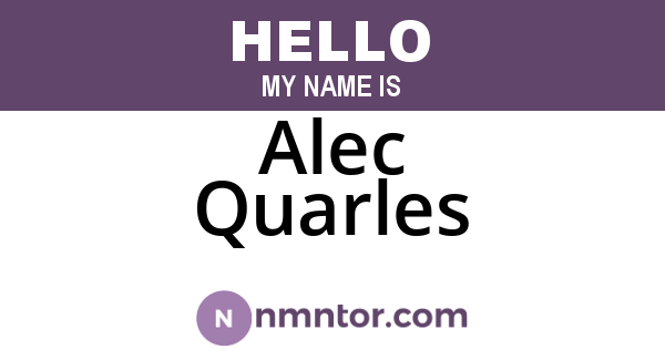 Alec Quarles