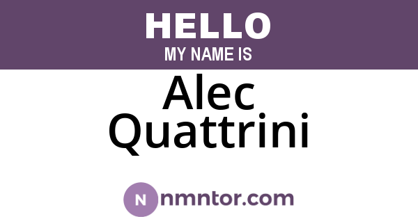 Alec Quattrini
