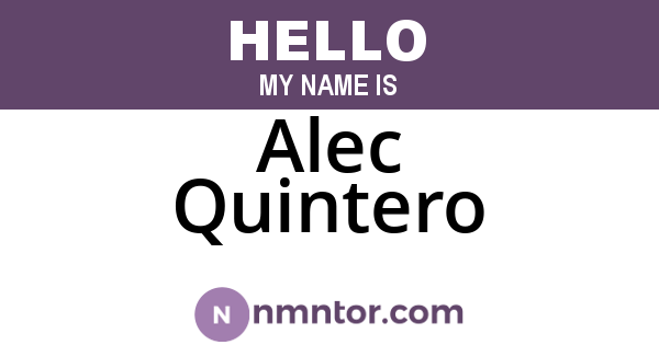 Alec Quintero