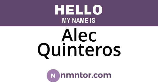 Alec Quinteros