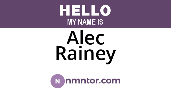 Alec Rainey