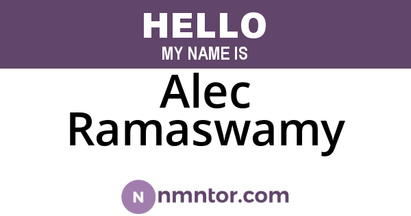 Alec Ramaswamy