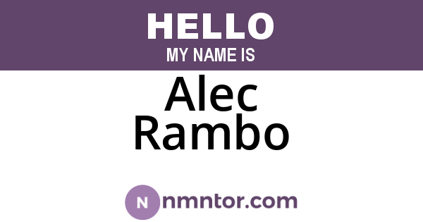 Alec Rambo