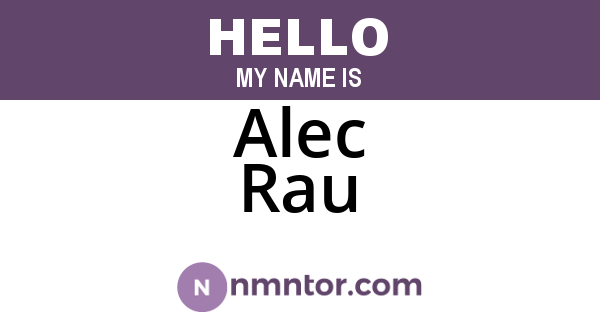Alec Rau