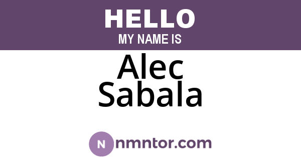 Alec Sabala