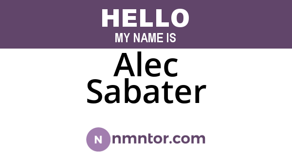 Alec Sabater