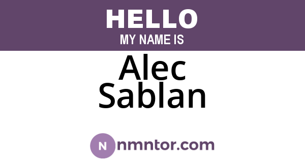 Alec Sablan