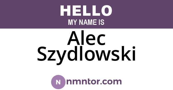 Alec Szydlowski