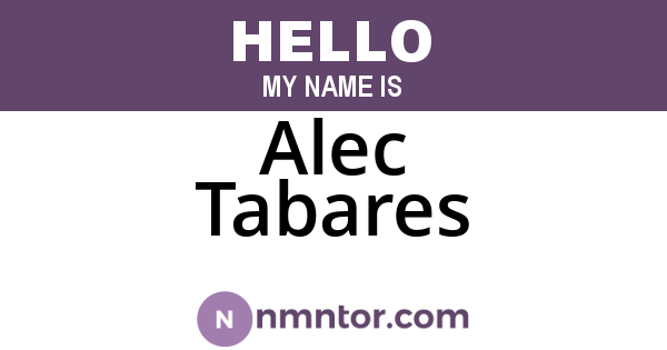 Alec Tabares