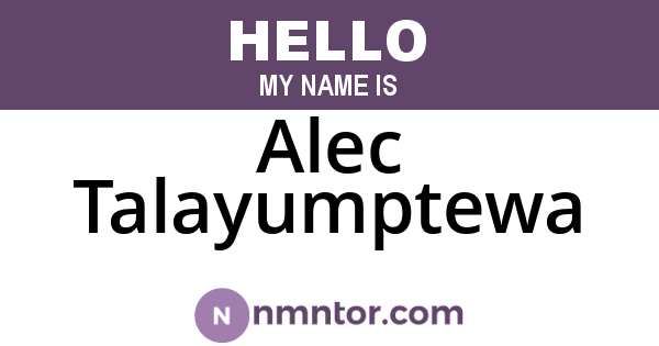 Alec Talayumptewa
