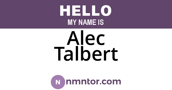 Alec Talbert