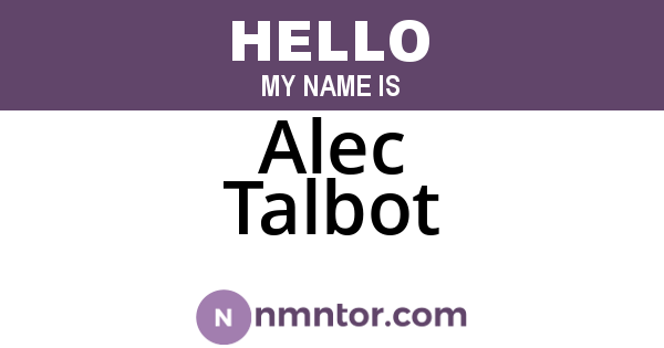 Alec Talbot