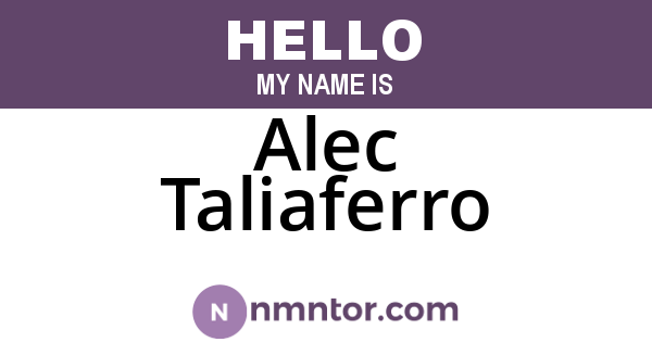 Alec Taliaferro