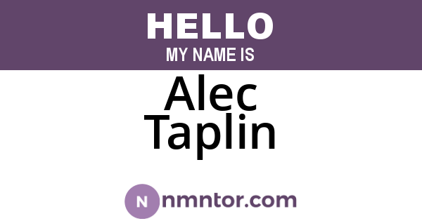 Alec Taplin