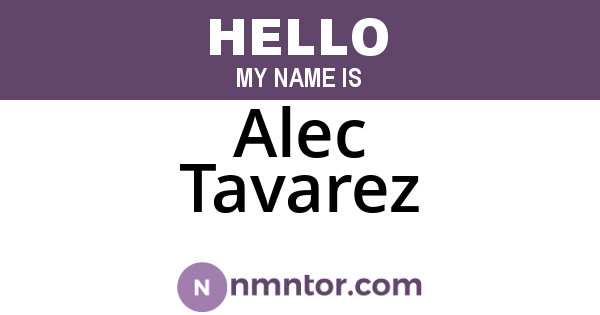 Alec Tavarez