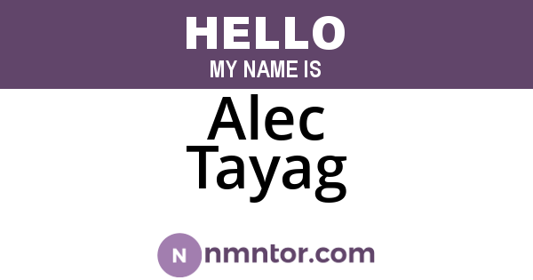 Alec Tayag