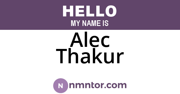 Alec Thakur
