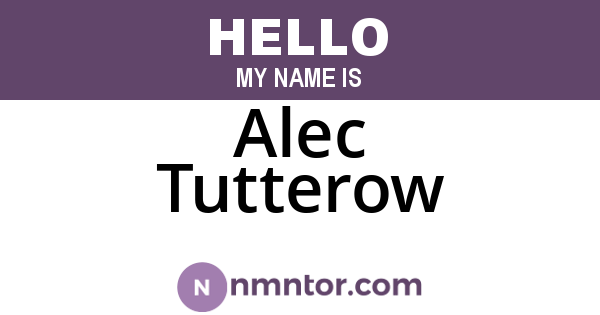 Alec Tutterow